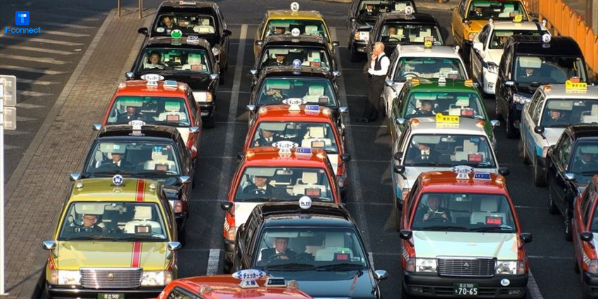 Có rất nhiều hãng taxi ở Nhật.