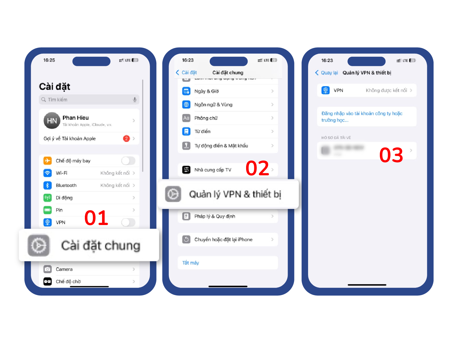 Các bước cài cấu hình cho Iphone